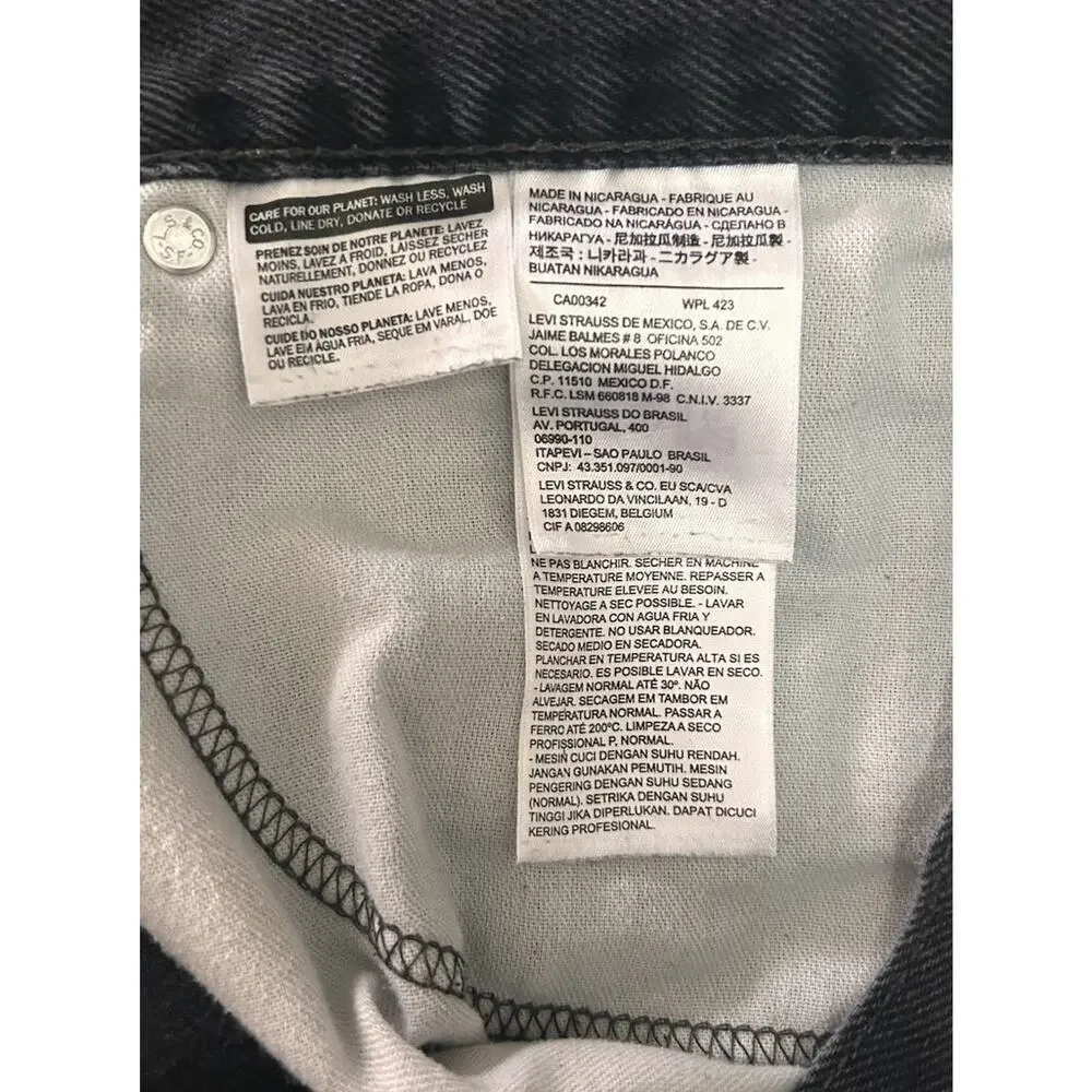 Levi's 505 Regular Fit Jeans Mens 36x30 Faded Black Straight Leg Denim